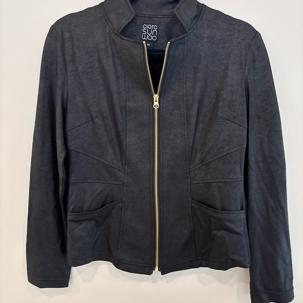 NEW CLARA SUNWOO Liquid Leather Jacket
